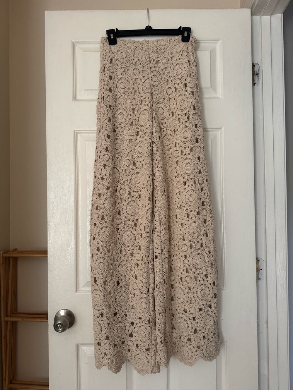 Crochet Wide-Leg Jumpsuit in Cream